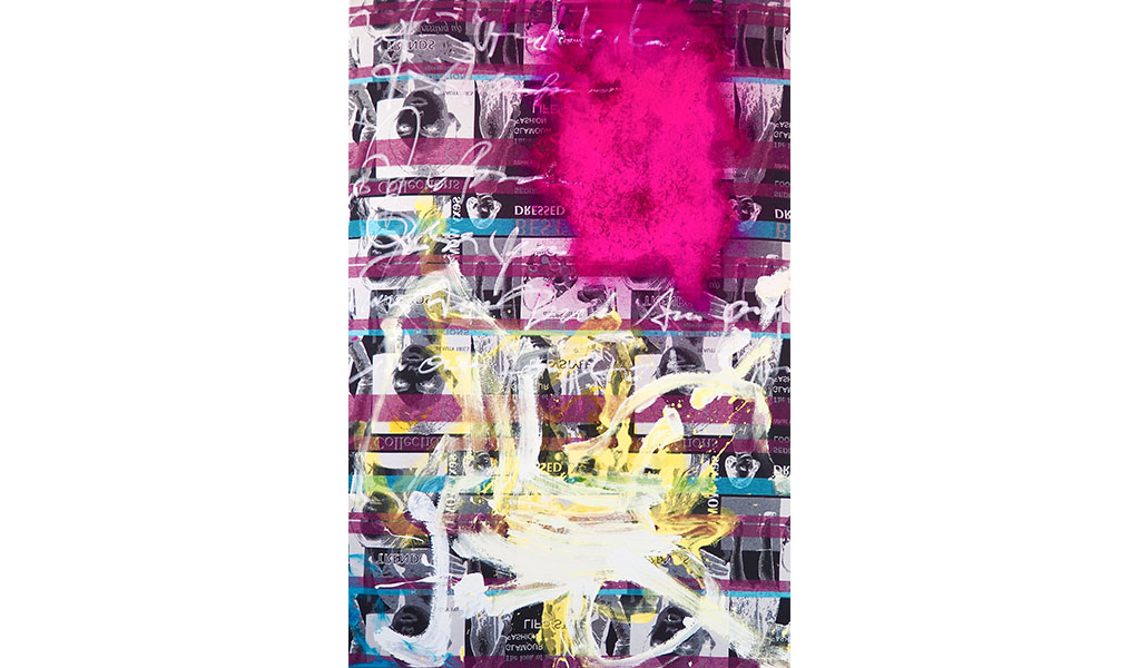 FORMULA FOR HAPPINESS, 180x120 cm, oil cryon, acrylic, pigment on fabric, Vienna, 2019